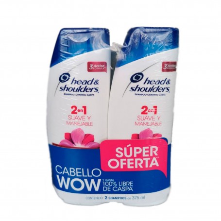 PACK H&S SUAVE Y MANEJABLE SHAMPOO 375ml + SH. SUAVE Y MANEJABLE  375ML