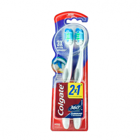 CEPILLO DENTAL COLGATE 360° SURROND TWINPACK MEDIO