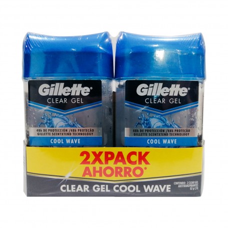 DESODORANTE GILLETE AP CLEAR GEL COOL WAVE 2do
