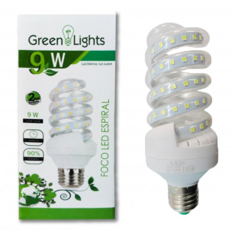 FOCO LED GREEN LIGHTS ESPIRAL 9W