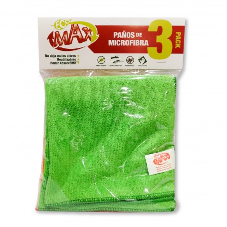 SET DE PAÑOS MICROFIBRA MULTIUSO ECOMAX X3