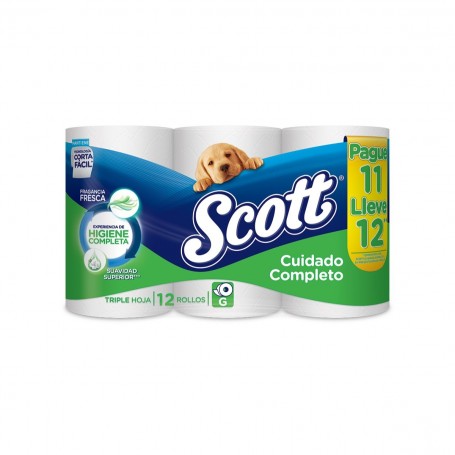 PAPEL HIGIÉNICO SCOTT CUIDADO COMPLETO 12UN. G - XG- XXG