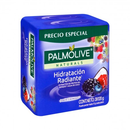 JABÓN PALMOLIVE FRUTOS DEL BOSQUE Y AGUA DE COCO 3 X 120G