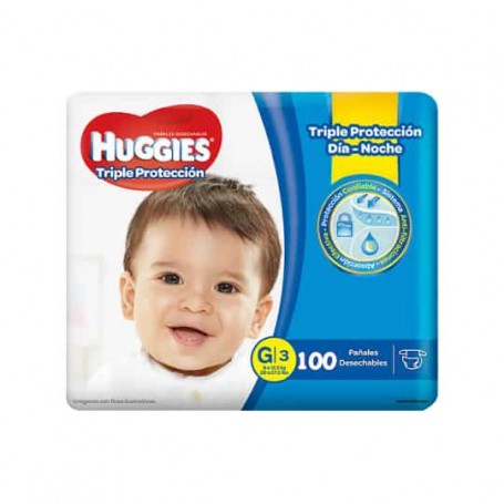 PAÑALES HUGGIES TRIPLE PROTECCIÓN G X100